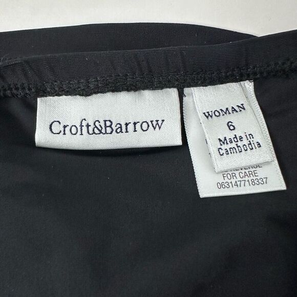 Croft & Barrow Black Swim Skirt size 6 - Picture 3 of 6